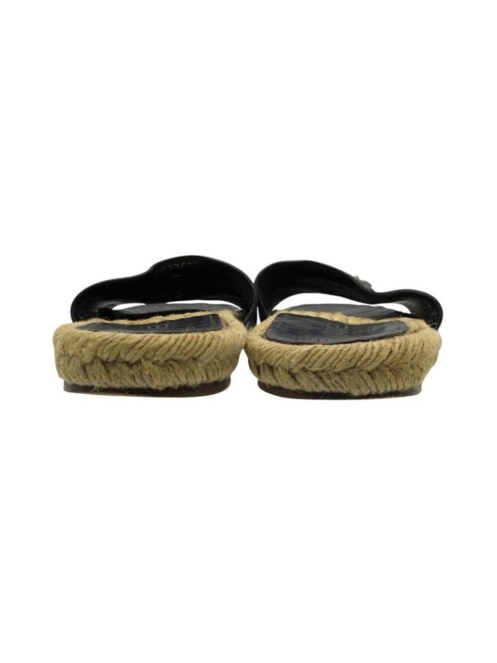 ★SOLD★ Chanel Sandals Espadrilles Color Stone CC Logo Flat Shoes 36 Black - Picture 5 of 9